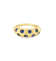 14KT YELLOW GOLD BLUE SAPPHIRE DONUT RING