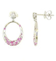 18KT WHITE GOLD PINK SAPPHIRE AND DIAMOND EARRING