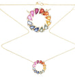 18KT GOLD MULTI SAPPHIRE AND DIAMOND NECKLACE