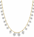 14KT TWO TONE GOLD DIAMOND CLOVER DANGLING NECKLACE