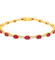 14KT GOLD RUBY AND DIAMONDS BRACELET