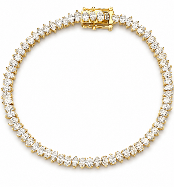 14KT YELLOW GOLD FANCY SHAPE DIAMOND BRACELET