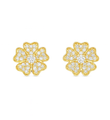 14KT GOLD DIAMOND FLOWER EARRING
