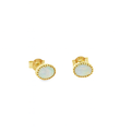 14KT YELLOW GOLD OVAL SHAPE OPAL EARRING STUDS
