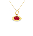 14KT YELLOW GOLD RUBY SAPPHIRE EVIL EYE PENDANT