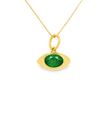 14KT YELLOW GOLD EMERALD SAPPHIRE EVIL EYE PENDANT