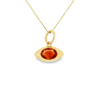 14KT YELLOW GOLD ORANGE SAPPHIRE EVIL EYE PENDANT