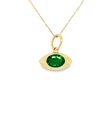 14KT YELLOW GOLD EMERALD EVIL EYE PENDANT