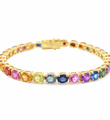14KT YELLOW GOLD MULTI SAPPHIRE BRACELET