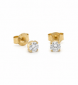14KT YELLOW GOLD WHITE DIAMOND EARRING STUDS
