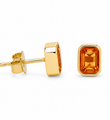 14KT YELLOW GOLD ORANGE SAPPHIRE EARRING