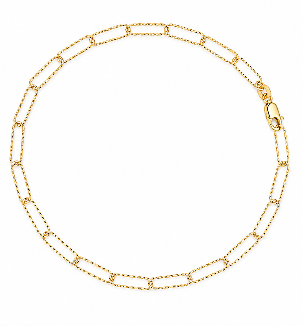 14KT YELLOW GOLD LINK DIAMOND CUT BRACELET