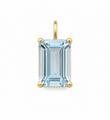 14KT YELLOW GOLD AQUAMARINE EMERALD CUT PENDANT