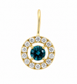 14KT GOLD WHITE AND BLUE DIAMOND EARRING PENDANT