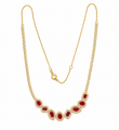 14KT GOLD DIAMOND AND RUBY NECKLACE
