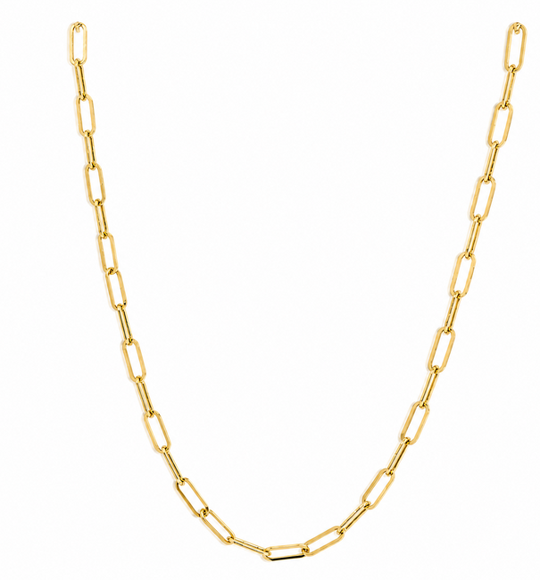 14KT GOLD FLAT PAPERCLIP NECKLACE