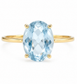 14KT GOLD BLUE ZIRCON RING