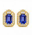 14KT GOLD TANZANITE AND DIAMONDS EARRING