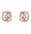 14KT ROSE GOLD MORGANITE AND DIAMONDS EARRING
