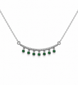 14KT GOLD DIAMOND AND EMERALD NECKLACE
