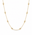 14KT GOLD BEZELLED DIAMOND STATION NECKLACE