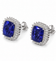 14KT WHITE GOLD TANZANITE AND DIAMONDS EARRING