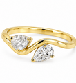 14KT YELLOW GOLD DIAMOND BYPASS RING