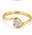 14KT YELLOW GOLD DIAMOND BYPASS RING