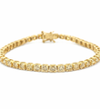 14KT GOLD CHAMPAGNE DIAMONDS TENNIS BRACELET 11.00 CTS