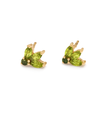 14KT GOLD GREEN SAPPHIRE PEACOCK EARRING