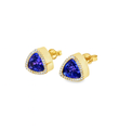 14K GOLD TANZANITE AND DIAMOND STUD EARRING