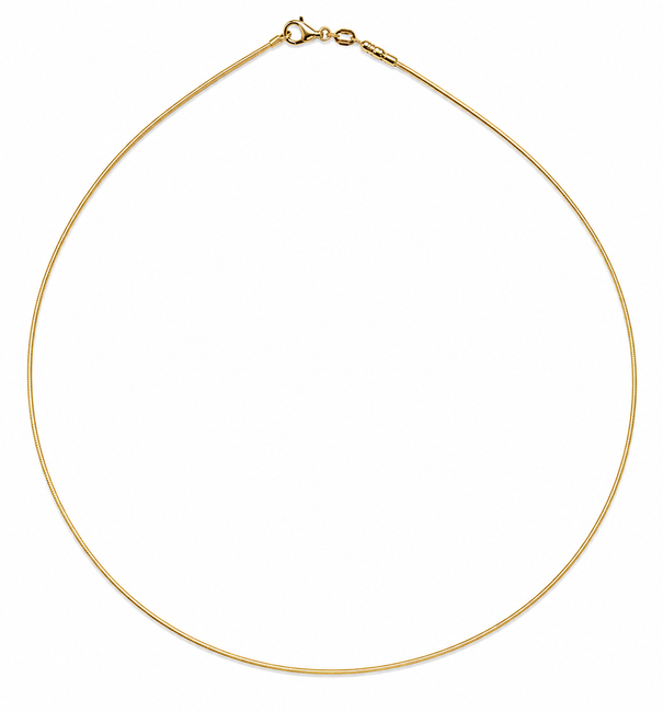 14KT YELLOW GOLD ROUND OMEGA NECKLACE