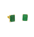 14KT YELLOW GOLD EMERALD EARRING STUDS