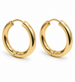 14KT YELLOW GOLD TUBULAR HOOP EARRINGS (22 MM)