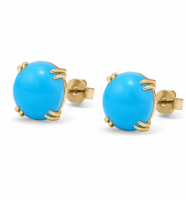 14KT GOLD TURQUOISE EARRING