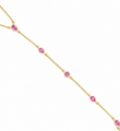 14KT GOLD PINK SAPPHIRE HAND CHAIN
