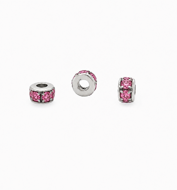 14KT GOLD PINK SAPPHIRE RONDELLES