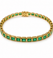 14KT YELLOW GOLD EMERALD BRACELET