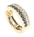 18KT YELLOW GOLD BLUE SAPPHIRE AND DIAMOND EARRING