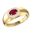 14KT YELLOW GOLD RUBY AND DIAMOND RING