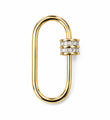 14KT YELLOW GOLD DIAMONDS CARABINER LOCK PENDANT