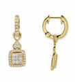14KT YELLOW GOLD DIAMOND DANGLING EARRING