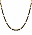 14KT GOLD BLACK AND WHITE DIAMOND TENNIS NECKLACE