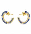 14KT GOLD BLUE SAPPHIRE WITH DIAMONDS EARRING