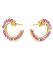14KT GOLD PINK SAPPHIRE WITH DIAMONDS EARRING